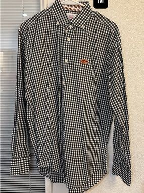 OSU Black & White Gingham Button-Down Shirt - Men's M